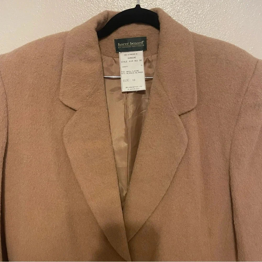 Vintage Harve Benard Wool And Alpaca Blazer Size 10 Lined Single Button - Picture 3 of 5
